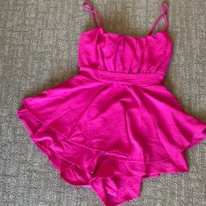 Hot Pink Tie-Back Romper